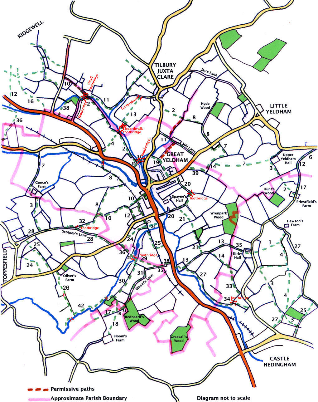 Footpaths numbers, plan