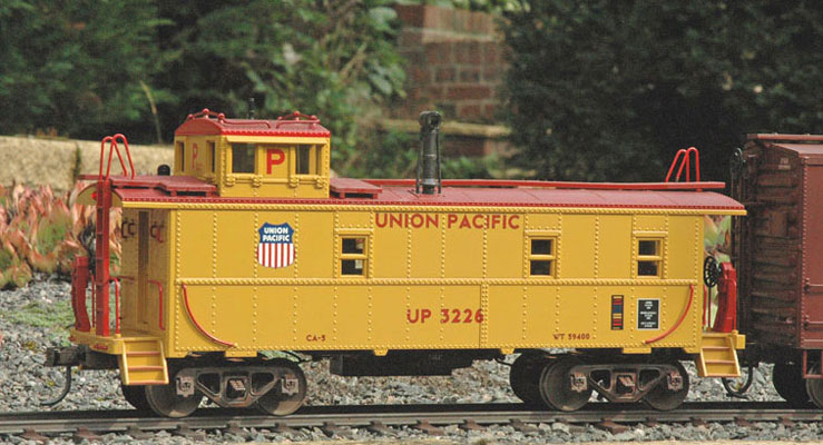 Photo of a MTH 1:32 scale model UP caboose