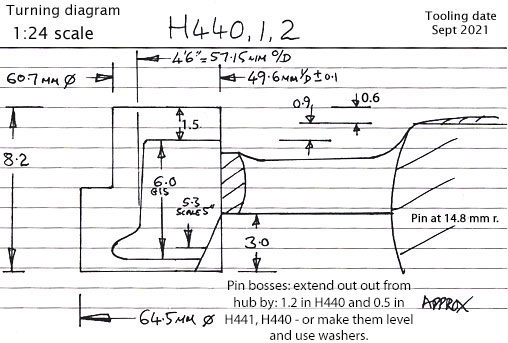 Cross section diagram of casting H440-2