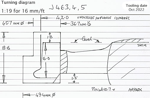 Cross section diagram of casting J463