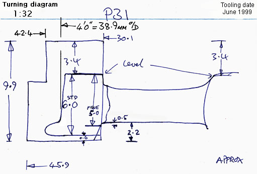 Cross section diagram of Casting P31