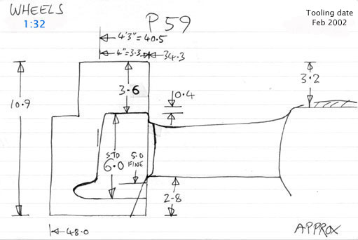 Cross section diagram of casting P59