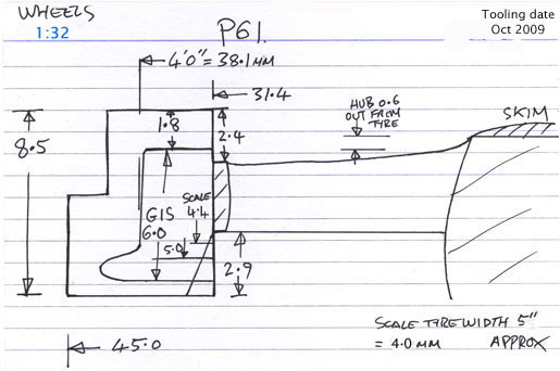 Cross section diagram of casting P61