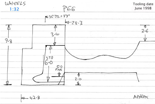 Cross section diagram of casting P66