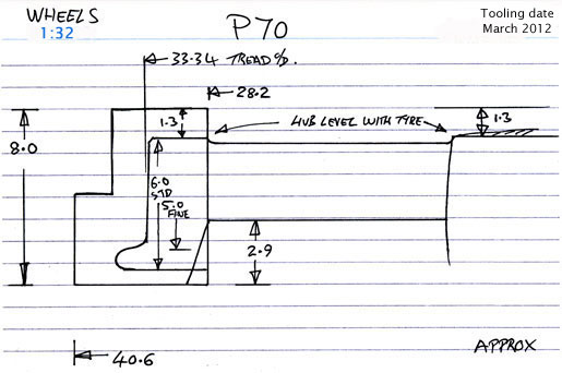 Cross section diagram of casting P70