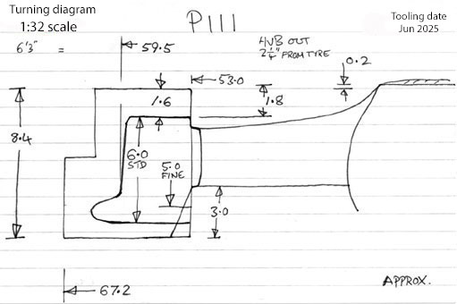 Cross section diagram of casting P111