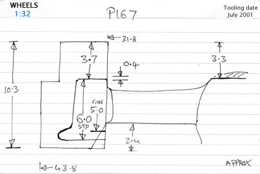 Cross section diagram of casting P167