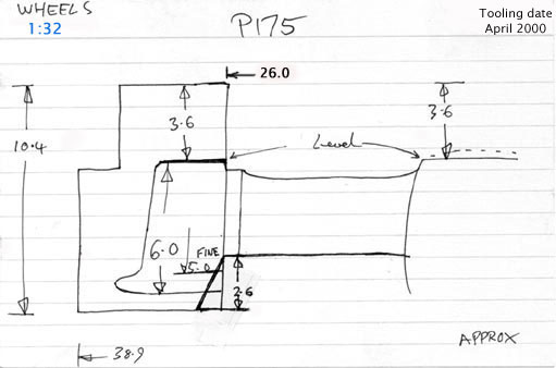 Cross section diagram of casting P175