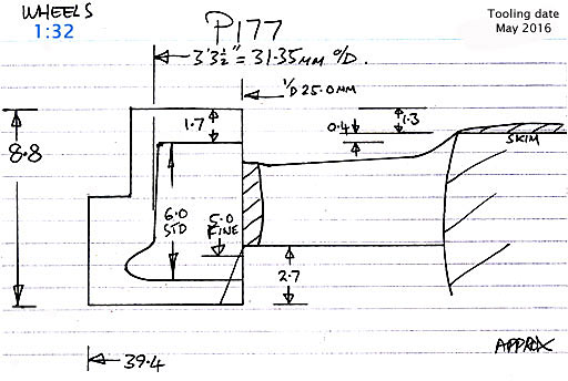 Cross section diagram of casting P177