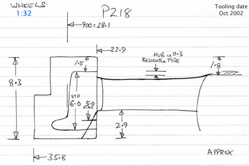 Cross section diagram of casting P218