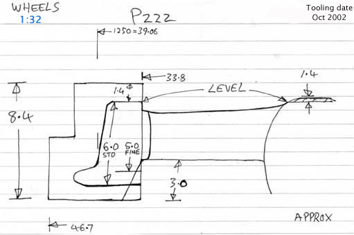 Cross section diagram of casting P222
