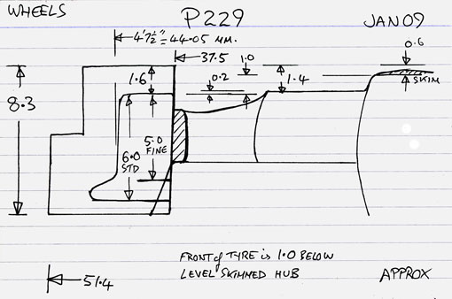 Cross section diagram of casting P229