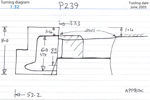 Cross section diagram of casting P239