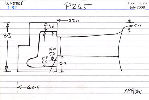 Cross section diagram of casting P245