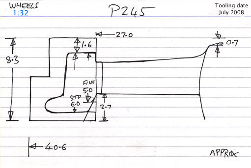 Cross section diagram of casting P245