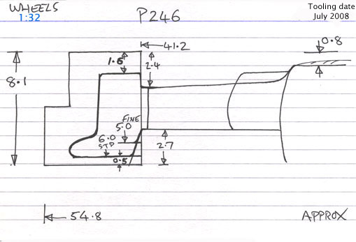 Cross section diagram of casting P246