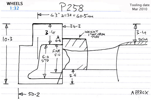 Cross section diagram of casting P258