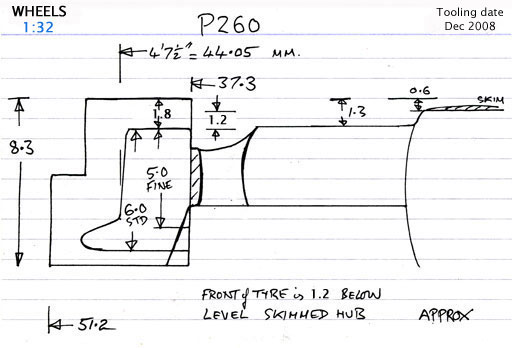 Cross section diagram for casting P260