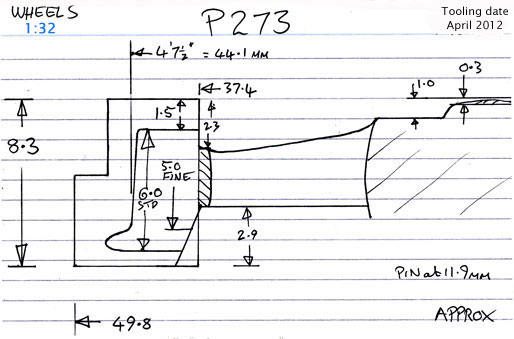 Cross section diagram of casting P273