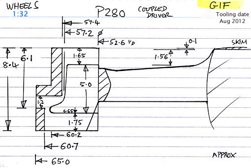 Cross section diagram for casting P280 at G1MRA Fine standard