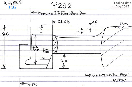 Cross section diagram of casting P282