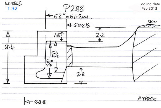Cross section diagram of casting P288