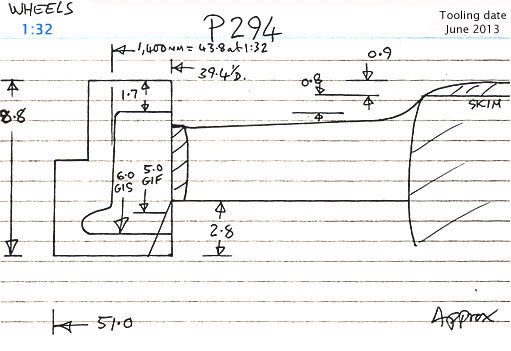 Cross section diagram of casting P294