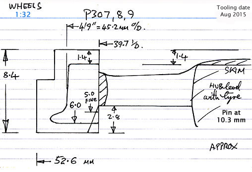 Cross section diagram of casting P307