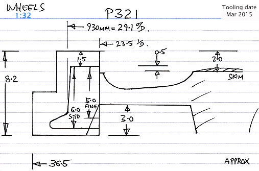 Cross section diagram of casting P321