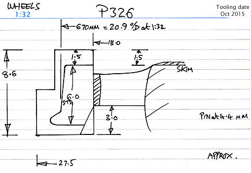Cross section diagram of casting P326