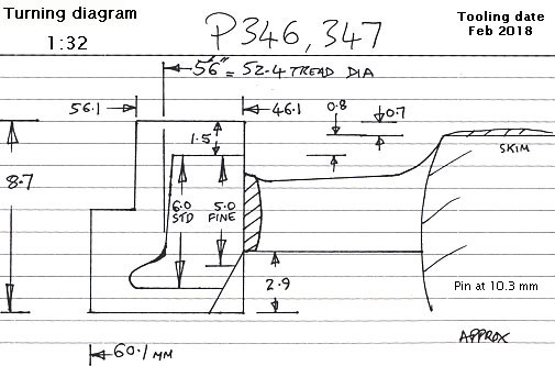 Cross section diagram for casting P346