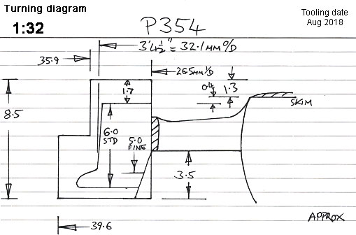 Cross section diagram of casting P354