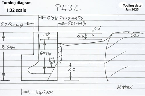 Cross section diagram of casting p432