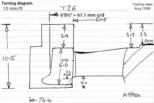 Cross section diagram of casting T26