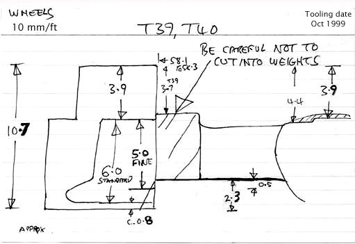 Cross section diagram of castings T39 and T40