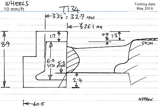 Cross section diagram of casting T134