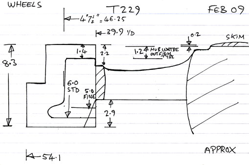 Cross section diagram of casting T229