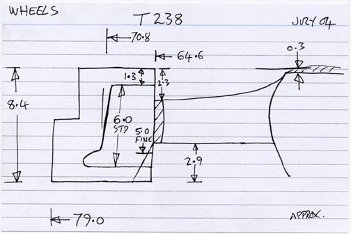 Cross section diagram of casting T238