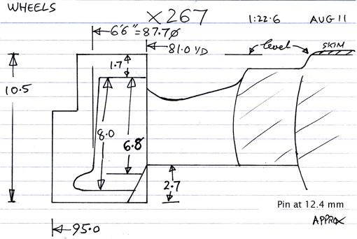 Cross section diagram of casting X267