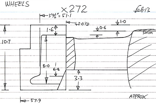 Cross section diagram for casting X272