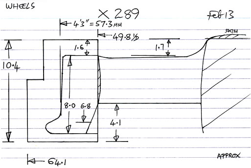 Cross section diagram for casting X289