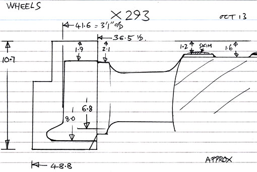 Cross section diagram of casting X293