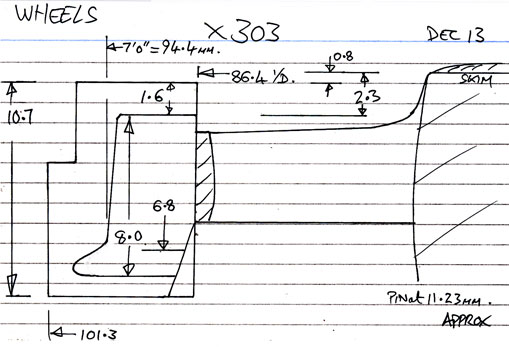 Cross section diagram for casting X303