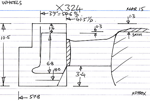 Cross section diagram of casting X324