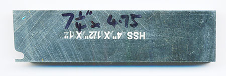 Form tool drawing, 7 1/4 gauge x 4.75 mm