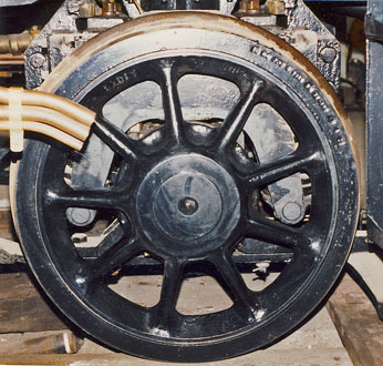 Photo of a prototype bogie wheel