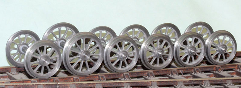 Photograph of a set of machined plain wheels